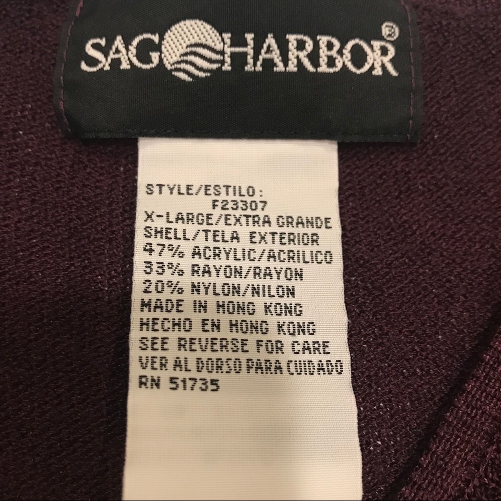 Sag Harbor Purple Ruffled top, Women's 3/4 SLV - Picture 3 of 3